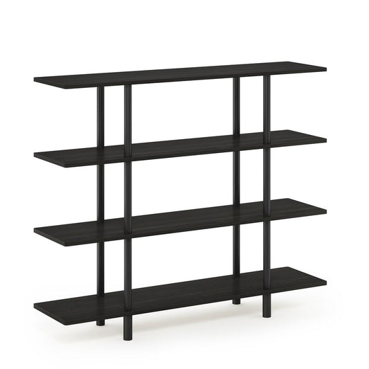 Furinno Turn-N-Tube 4-Tier Wide Display Shelf, Espresso/Black