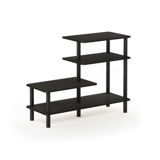 Furinno Turn-N-Tube 3-Tier Side Display Rack, Espresso/Black