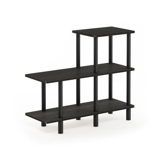 Furinno Turn-N-Tube 3-Tier Cube Ladder Shelf, Espresso/Black