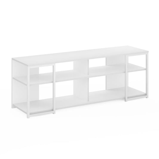 Furinno Camnus Modern Living TV Stand for TVs up to 65 Inch, Solid White/White