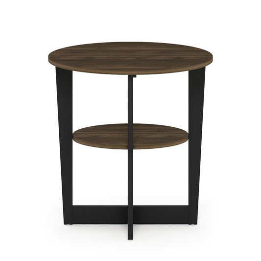 Furinno JAYA Oval End Table, Columbia Walnut/Black