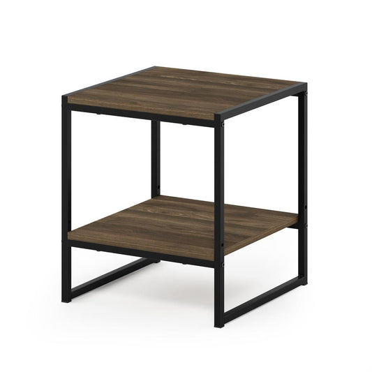 Furinno Camnus Modern Living 2-Tier End Table, Columbia Walnut