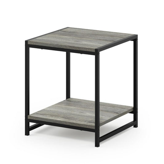 Furinno Camnus Modern Living 2-Tier End Table, French Oak Grey