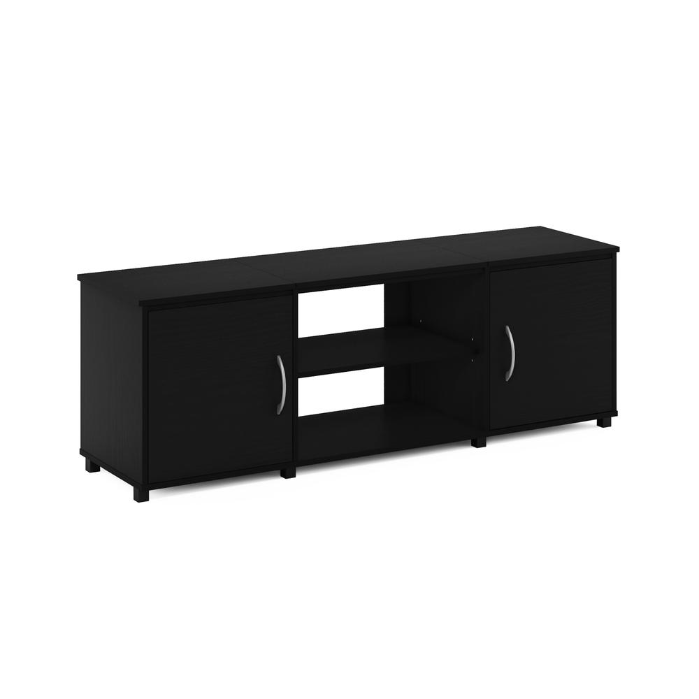 Furinno Montale TV Stand w/ Doors for TV up to 65 Inch, Black Oak