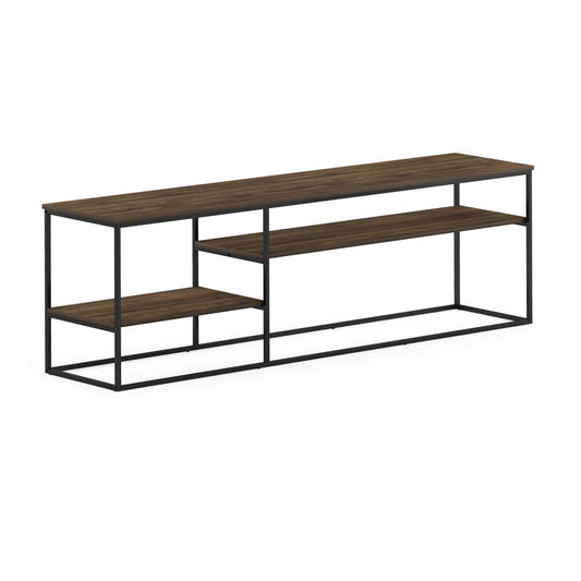 Furinno Moretti Modern Lifestyle TV Stand for TV up to 78 Inch, Columbia Walnut