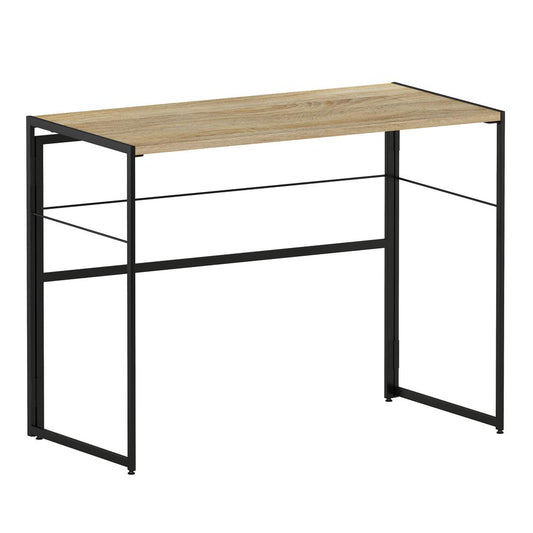 Furinno Riau No Tool Metal Frame Computer Desk, Sonoma Oak/Black