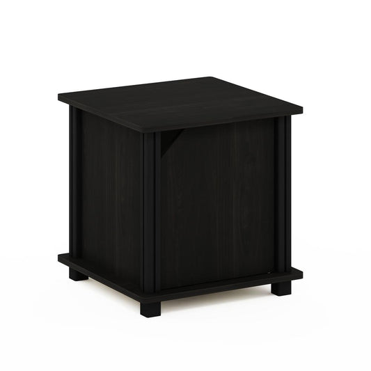 Furinno Simplistic End Table with Storage Set of Two, Espresso/Black