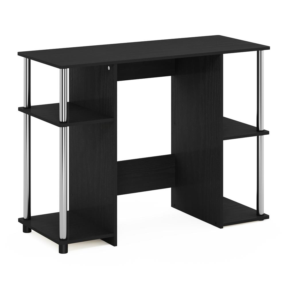 Furinno 15112 JAYA Compact Computer Study Desk, Americano, Stainless Steel Tubes