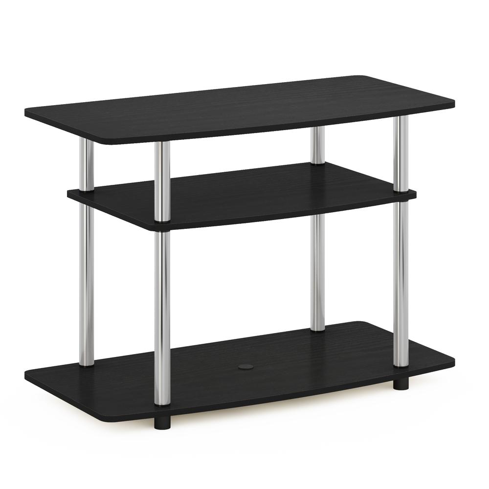 Furinno Turn-N-Tube No Tools 3-Tier TV Stands, Americano/Chrome