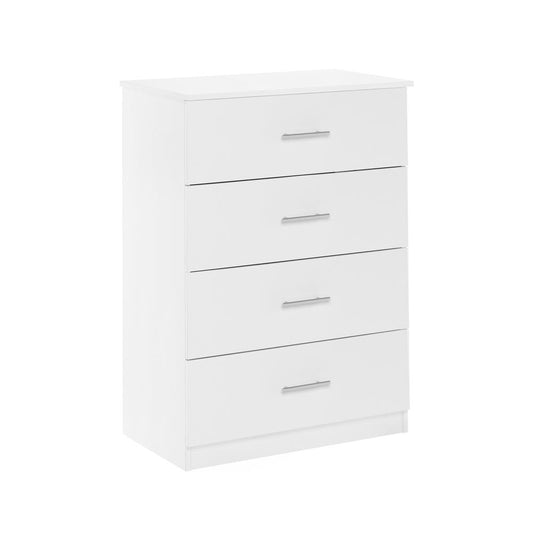 Furinno Tidur Simple Design 4-Drawer Dresser with Handle, Solid White