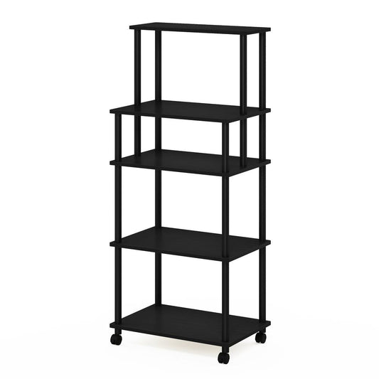 Furinno Turn-N-Tube5-Tier Toolless Kitchen Storage Cart, Americano/Black