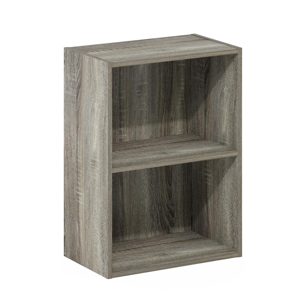 Furinno Luder 2-Tier Open Shelf Bookcase, French Oak