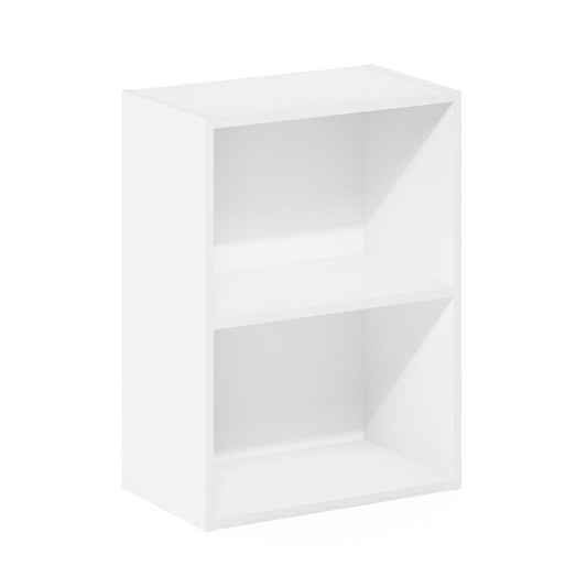 Furinno Luder 2-Tier Open Shelf Bookcase, White