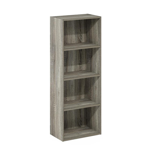 Furinno Luder 4-Tier Open Shelf Bookcase, French Oak