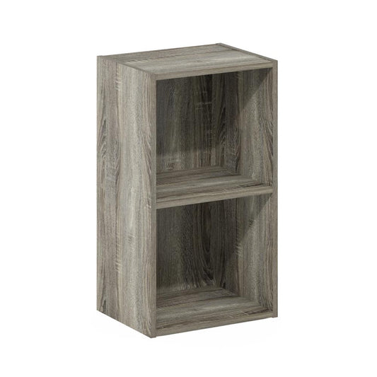 Furinno Pasir 2-Tier Open Shelf Bookcase, French Oak