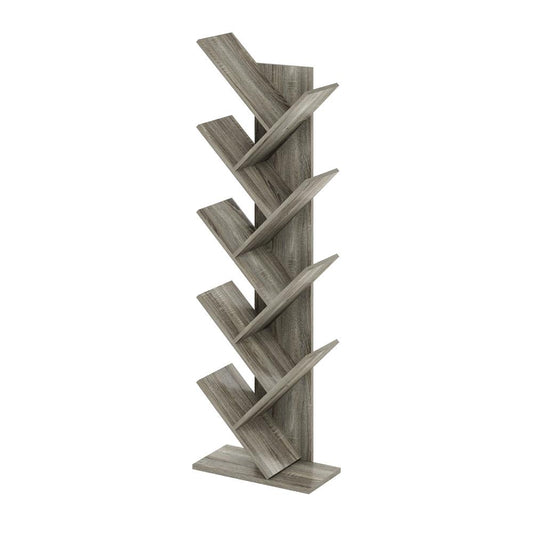 Furinno Tree Bookshelf 9-Tier Floor Standing Tree Bookcase, French Oak