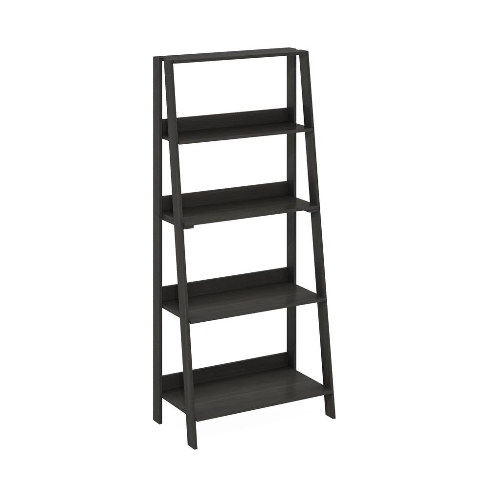 Furinno 5-Tier Ladder Bookcase Display Shelf, Espresso