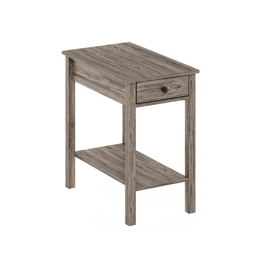 Furinno Classic Rectangular Side Table with Drawer, Rustic Oak