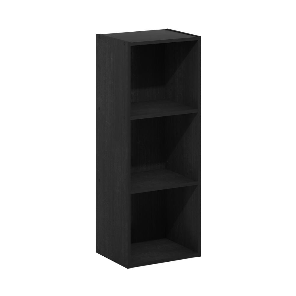 Furinno Pasir 3-Tier No Tool Assembly Open Shelf Bookcase, Blackwood