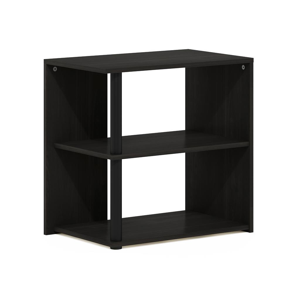 Furinno Romain 2-Tier End Table, Espresso/Black