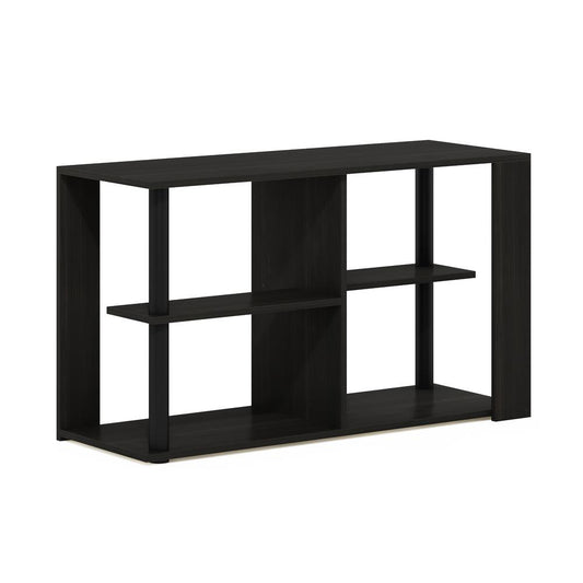 Furinno Romain Narrow Coffee Table with Shelves, Espresso/Black