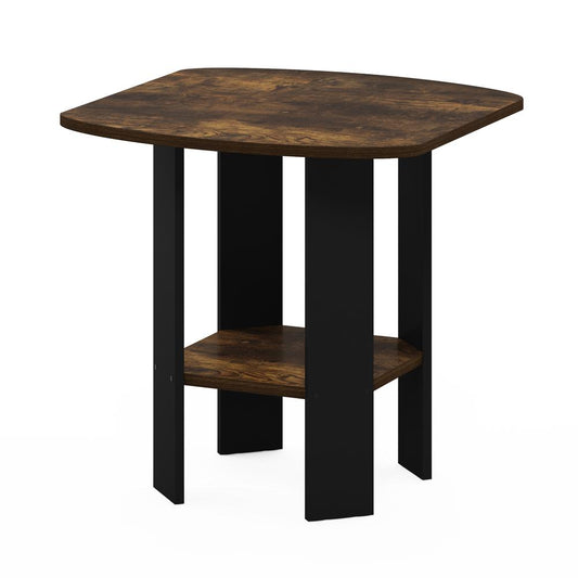 Furinno Simple Design End/SideTable, Amber Pine/Black