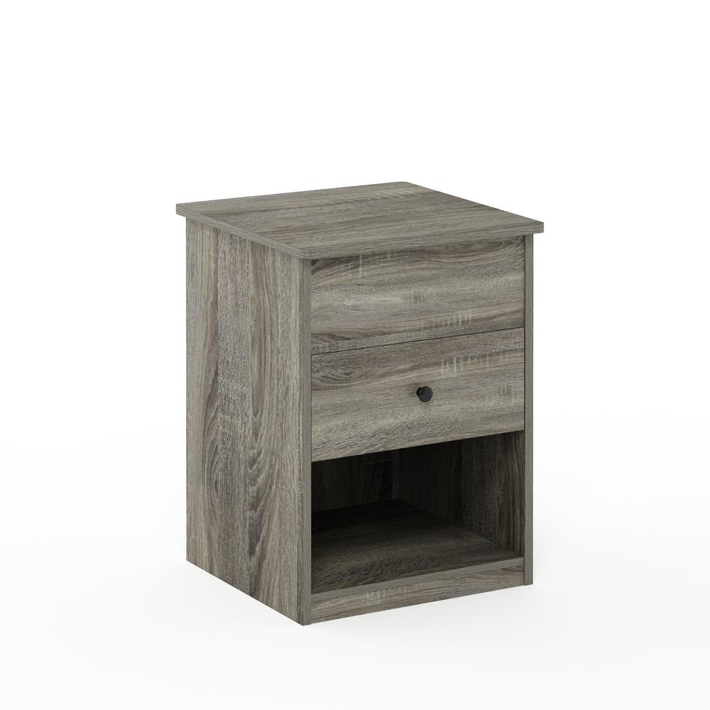 Furinno Jensen Lift Top Nightstand, French Oak Grey