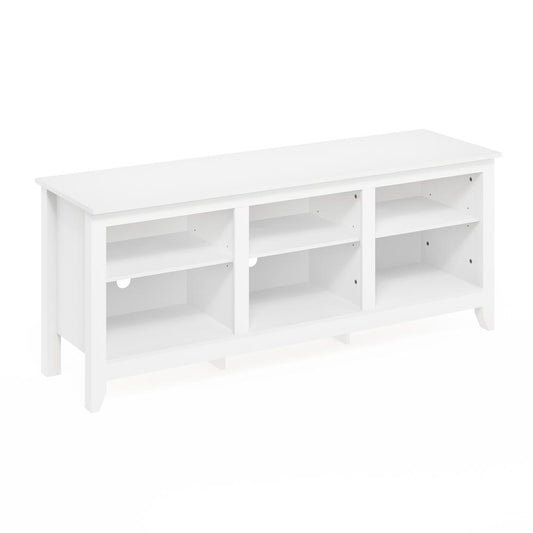 Furinno Jensen TV Entertainment Center for TV up to 65 Inch, Solid White