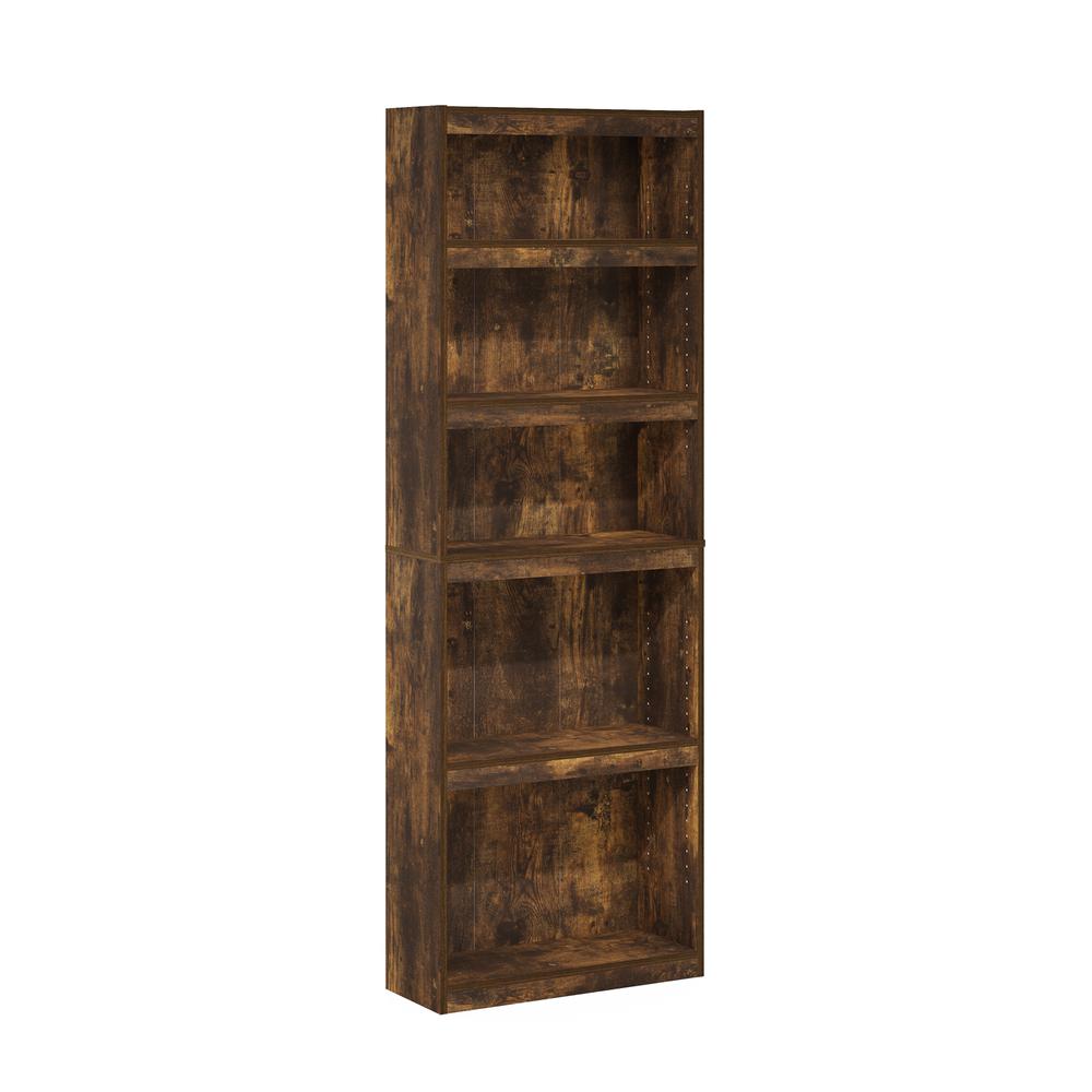 Furinno JAYA Enhanced Home 5-Tier Shelf Bookcase, Amber Pine