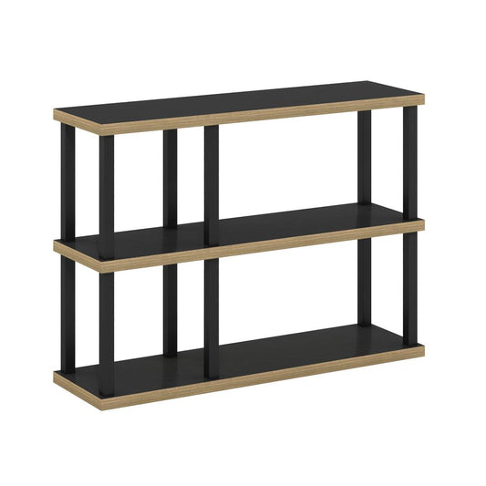 Furinno Turn-N-Tube No Tools 3-Tier Decorative Display Shelf, Americano/Black