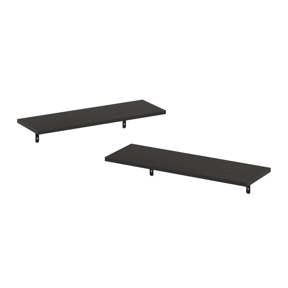 Furinno Rossi 23-Inch Wall Mounted Floating Display Shelves, Espresso, Set of 2