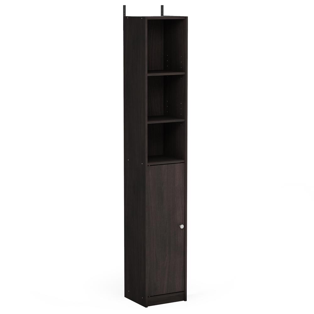 Furinno Indo Slim Door Bath Cabinet, Espresso