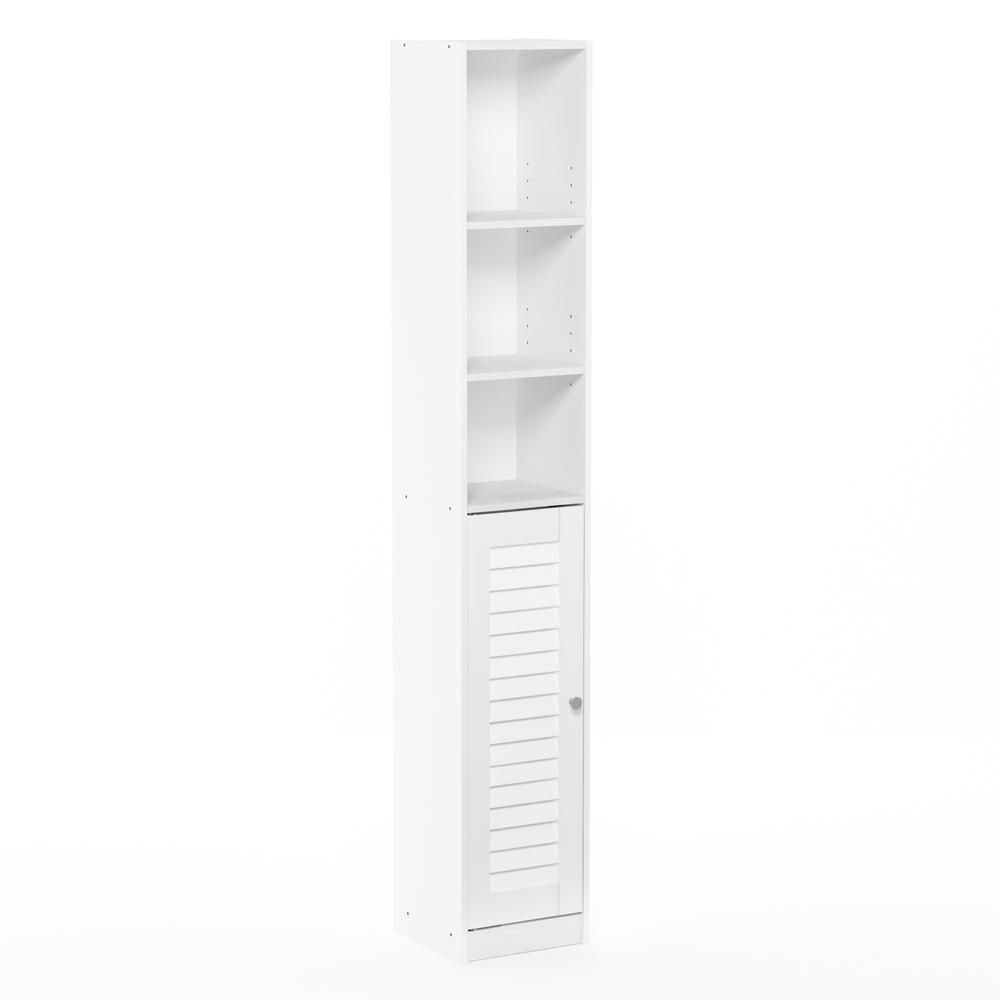 Furinno Indo Slim Luver Door Bath Cabinet, White