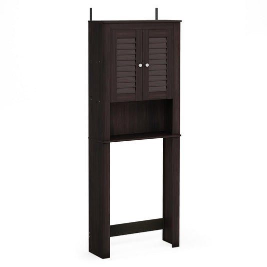 Furinno Indo Louver Door Bath Cabinet, Espresso