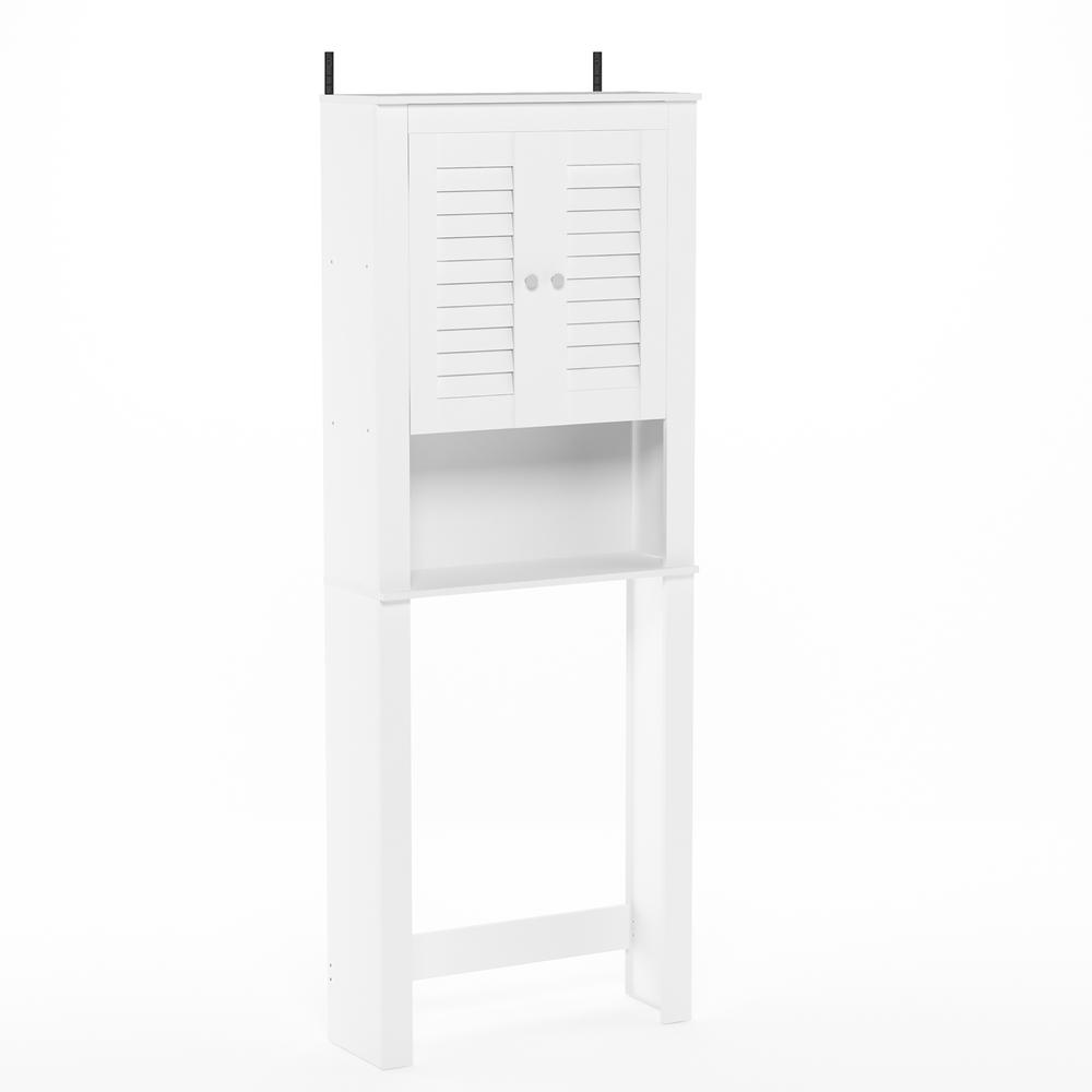 Furinno Indo Louver Door Bath Cabinet, White