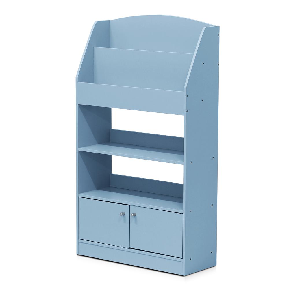 Kidkanac Magazine/Bookshelf with Toy Storage Cabinet, Light Blue