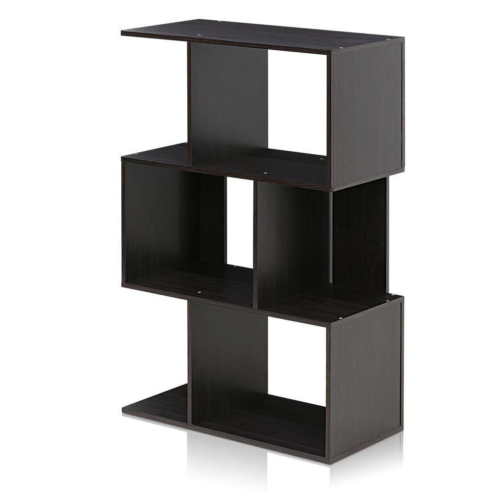 Furinno Simply Modern Open 3-Tier Open Book Shelf, Espresso