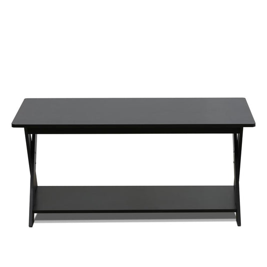 Furinno Modern Simplistic Criss-Crossed Coffee Table, Espresso