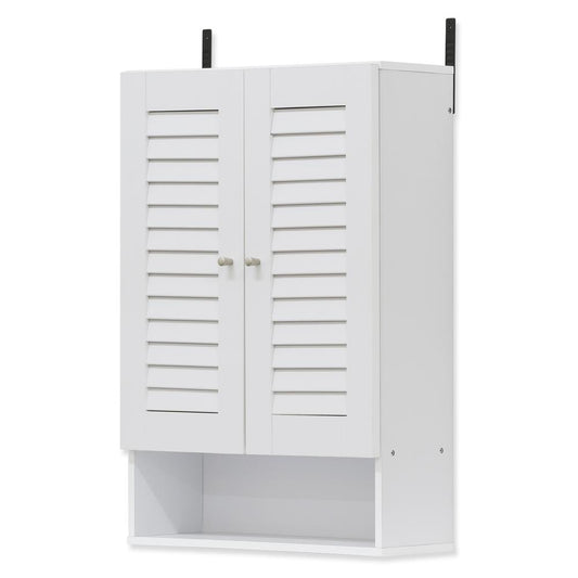 Furinno Indo Double Door Wall Cabinet, White 16063WH