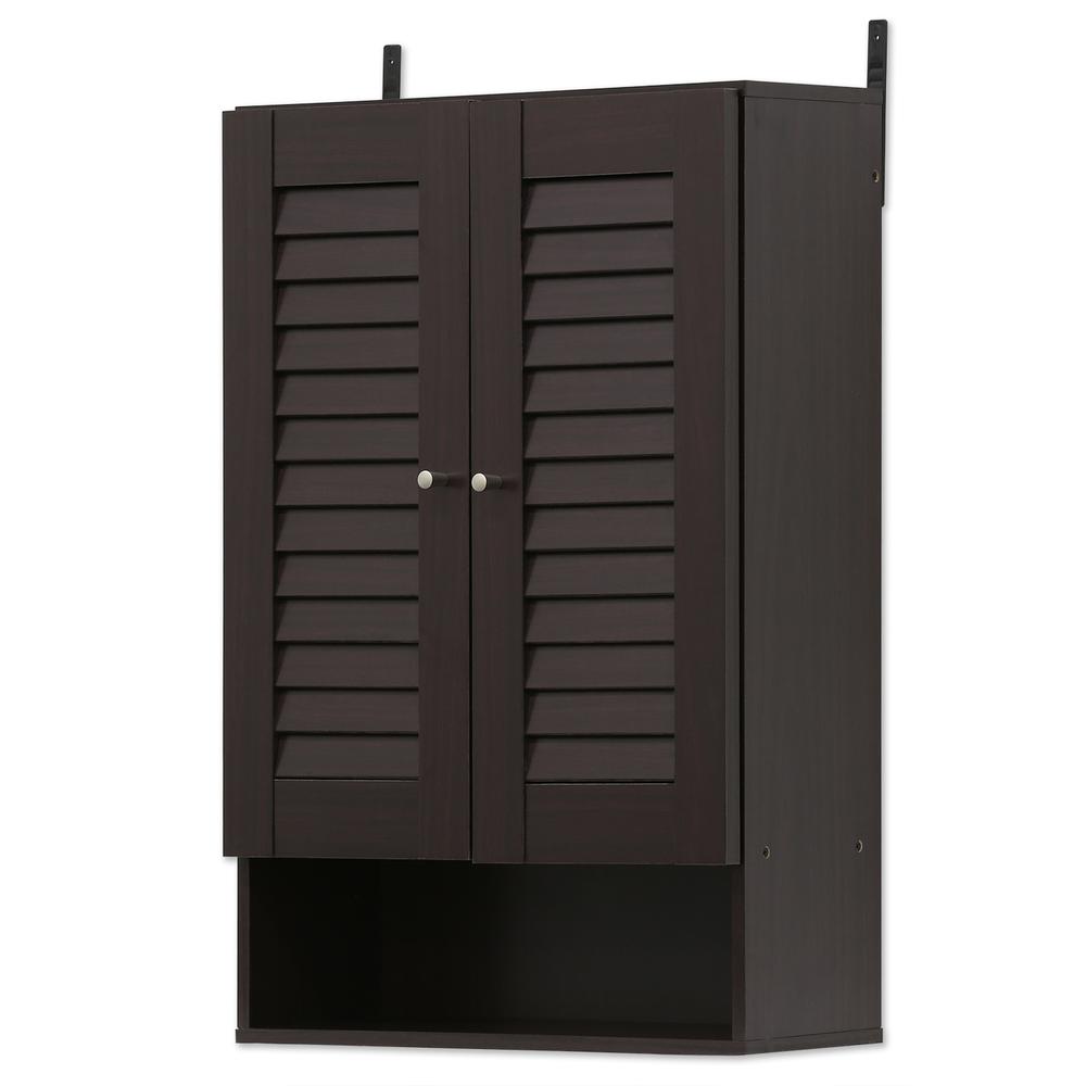 Furinno Indo Double Door Wall Cabinet, Espresso 16063EX