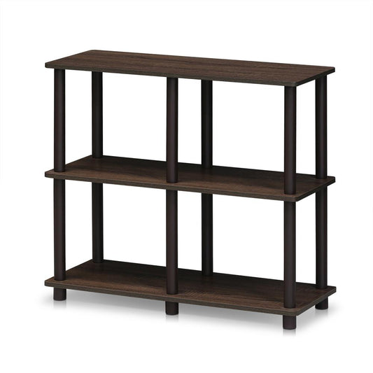 Furinno 16103WN/BR Turn-N-Tube 4 Space Shelf, Walnut/Brown