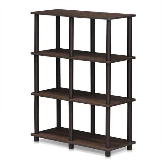 Furinno 16104WN/BR Turn-N-Tube 6 Space Shelf, Walnut/Brown