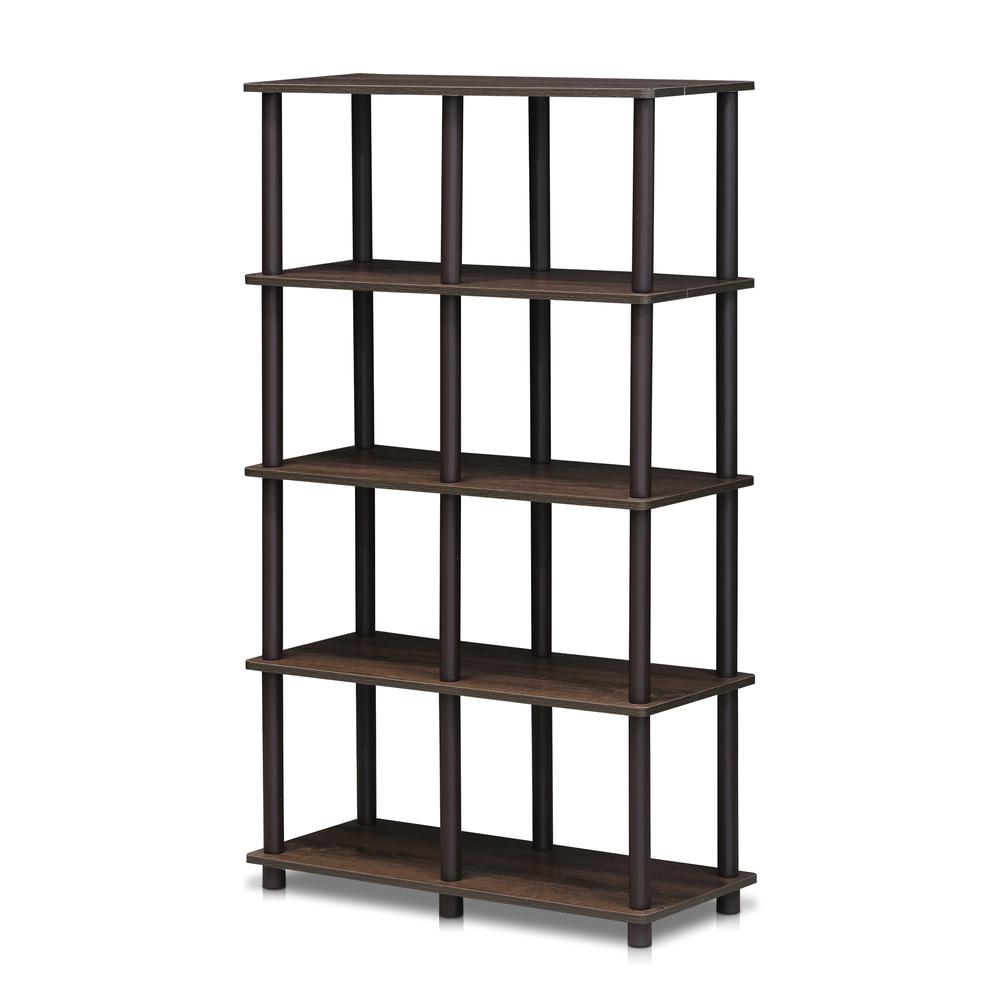 Furinno 16105WN/BR Turn-N-Tube 8 Space Shelf, Walnut/Brown