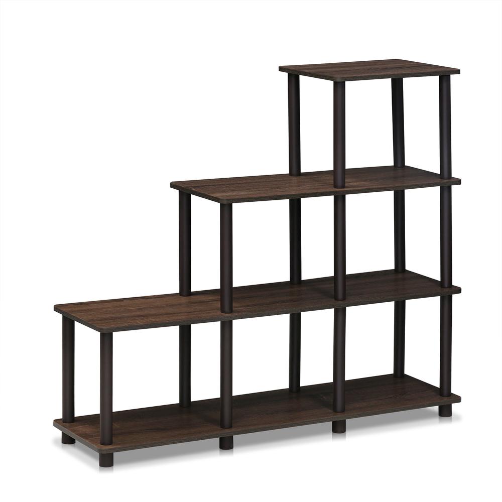 Furinno 16107WN/BR Turn-N-Tube Ladder Space Shelf, Walnut/Brown