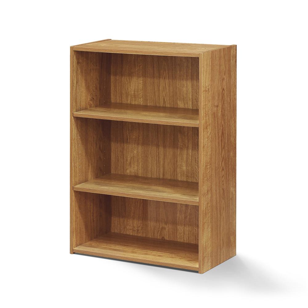 Furinno Wright 3-Shelf Bookcase, Highland Oak