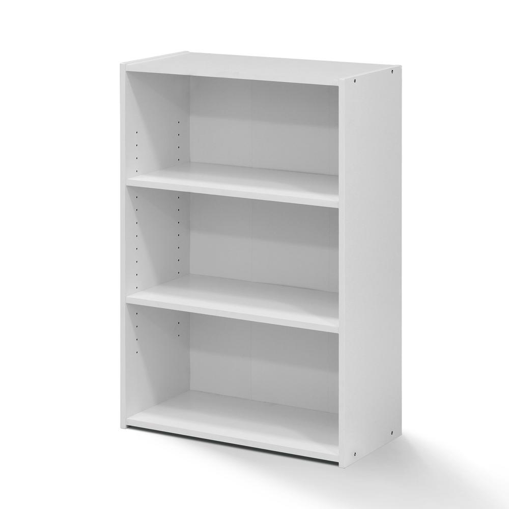 Furinno Wright 3-Shelf Bookcase, Soft White