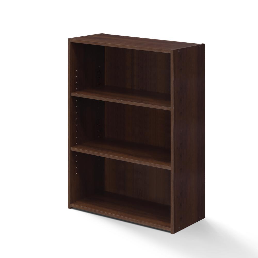 Furinno Wright 3-Shelf Bookcase, Brook Cherry