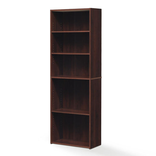 Furinno Wright 5-Shelf Bookcase, Brook Cherry