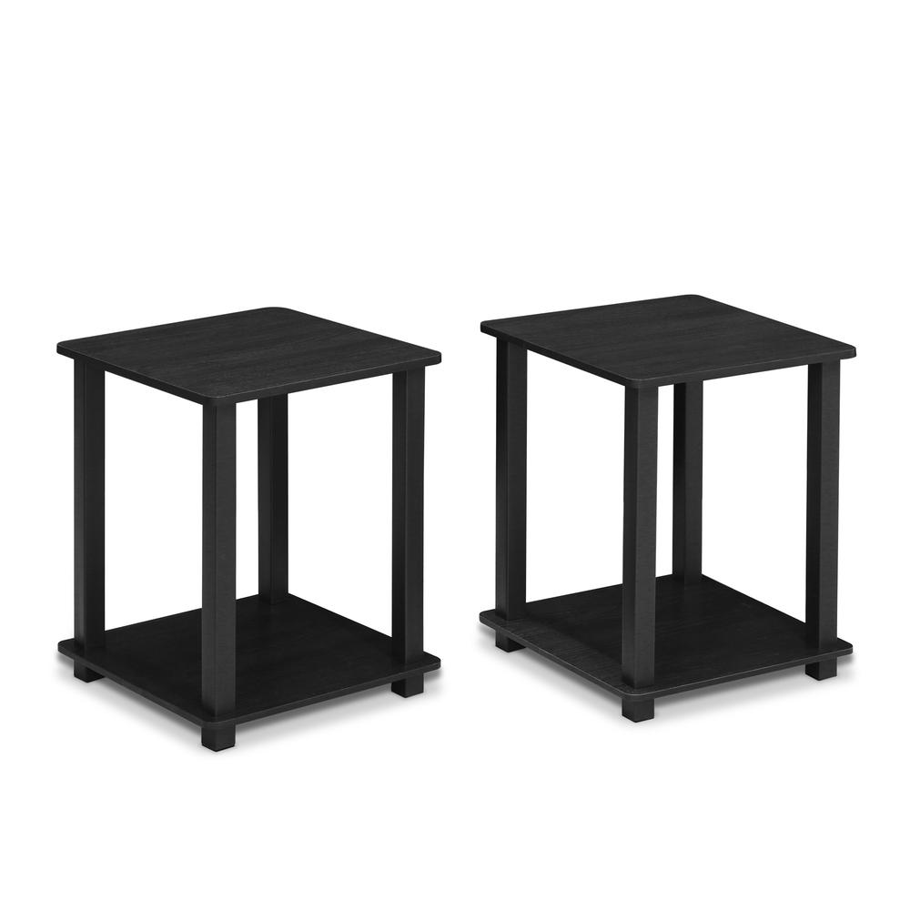 Simplistic End Table, Set of Two, Americano/Black