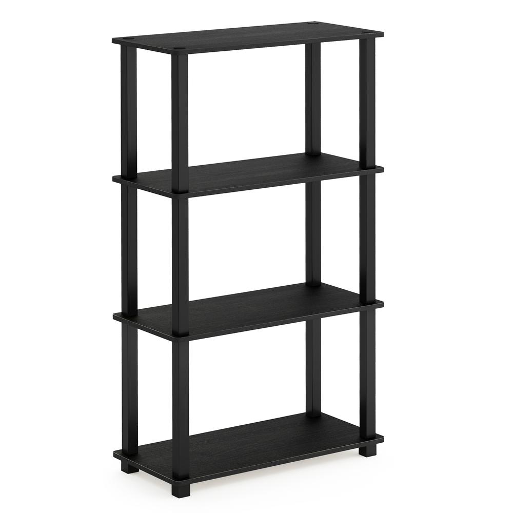 Turn-S-Tube 4-Tier Multipurpose Shelf Display Rack with Square Tube, Americano/Black